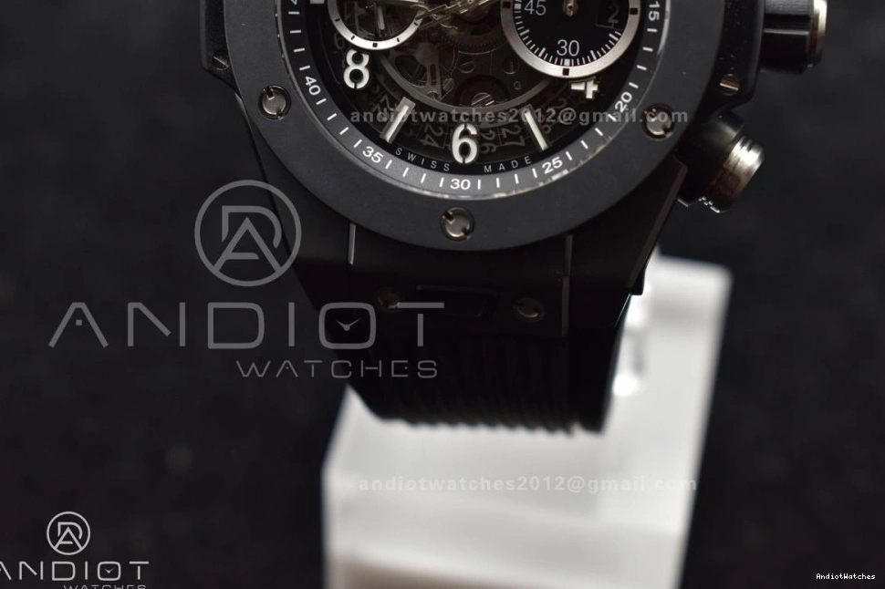A 893 Black Rubber ZF Edition Skeleton on Dial Bang Strap Hublot BestValue 1:1 Unico Best Black Big Full 0105